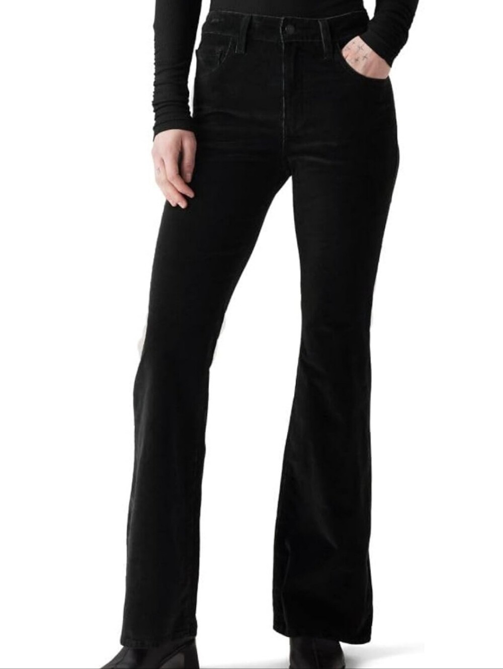 NWT Levi's Black 726 Flare High Rise Corduroy Pants Size 31 X 32